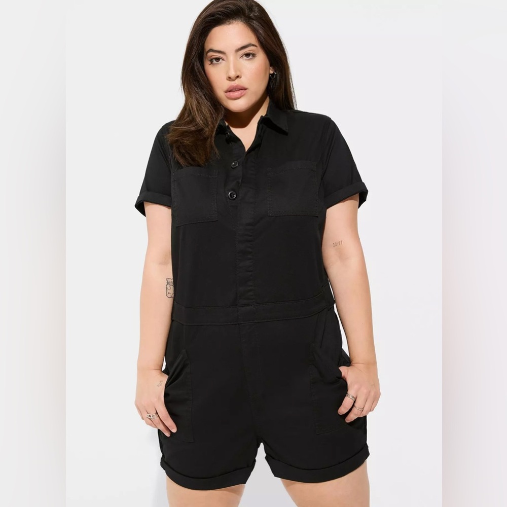 Torrid black twill jumper